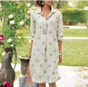 Soft Surroundings Paisley Park Chambray Feathers Dress(XS)